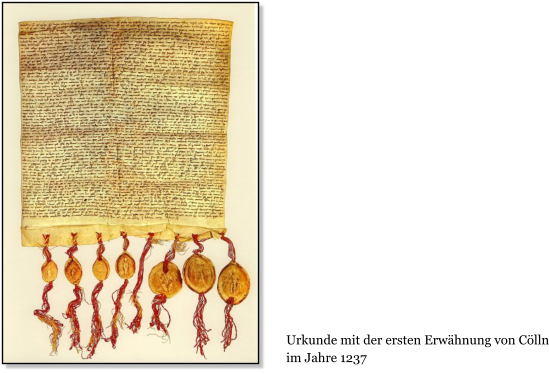 Urkunde erste Erwähnung von Cölln, 1237