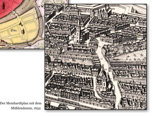 Der Memhardtplan mit dem Mhlendamm, 1652.