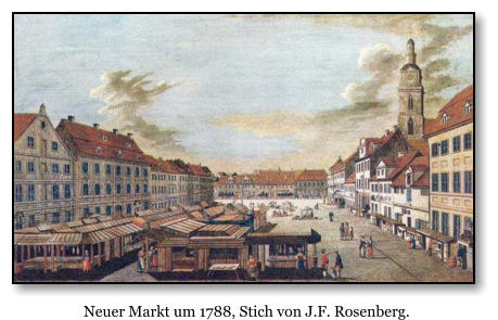 Neuer Markt, Marienkirche 1788, Stich von J. F. Rosenberg
